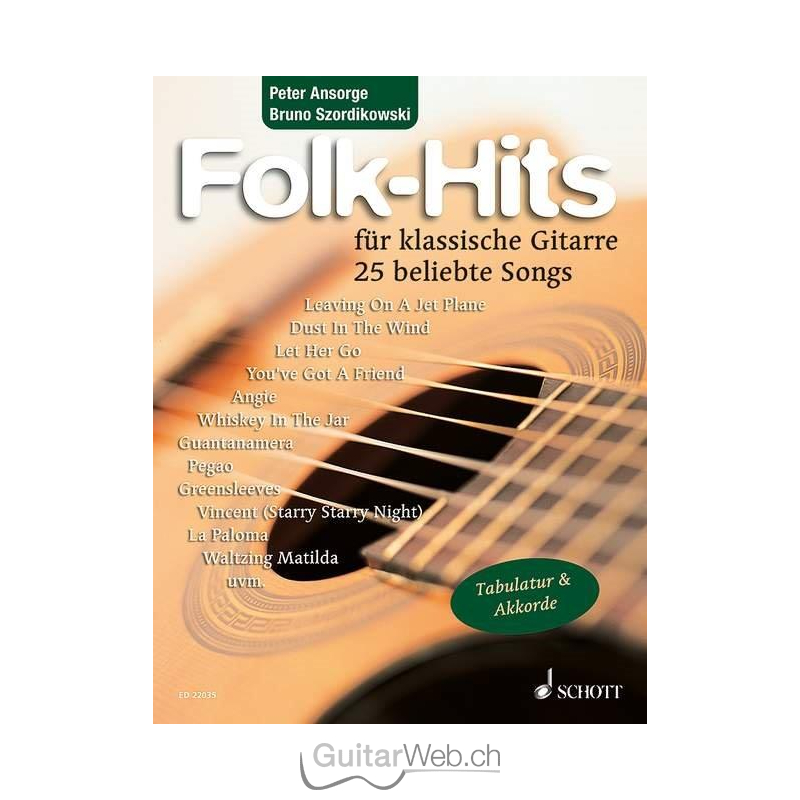 FolkHits Gitarre Noten, Saiten und Zubehör